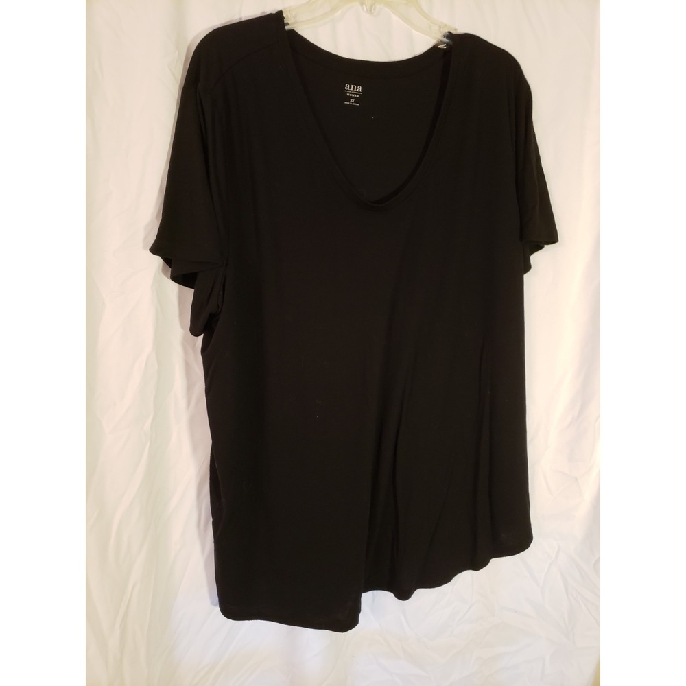 Women's Ana Short Sleeve Black Tee Size 3XL (H20)